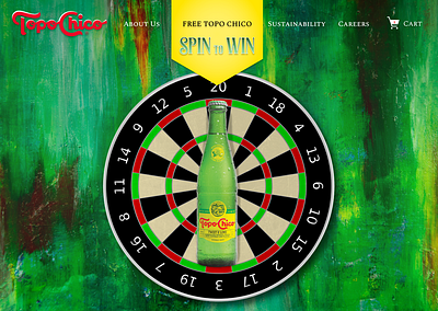 Topo Chico Landing Page #3 | Spin to Win green landing page landing page ui pop soda spin to win topo chico web