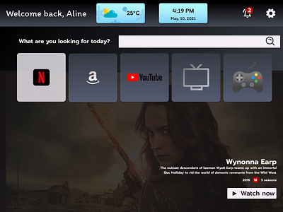 Daily UI #025 - TV APP - Home Page 025 dailyui dailyuichallenge tv tvapp wynonnaearp