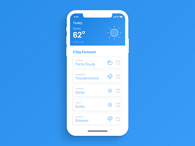 Minimalist Weather App dailyui dailyui037