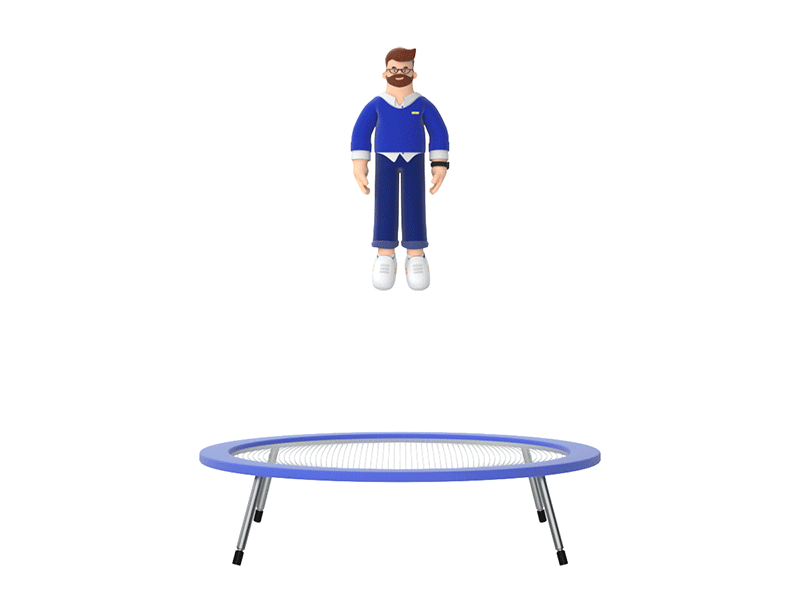 Trampoline 3d 3d art c4d character cinema 4d design gif illustration octane people