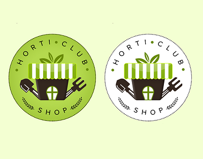 HORTI CLUB SHOP LOGO DESIGN branding clubs green greenlogo horti icon logo logo design logo design branding plant pot icon shop