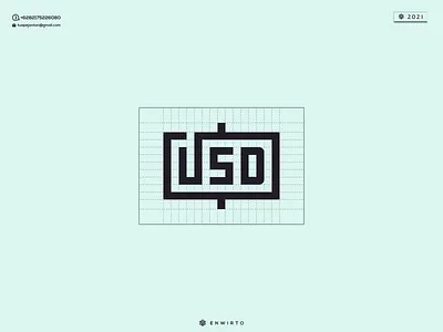 USD Concept Logo app branding design design logo icon lettering logo minimal typography usd vector