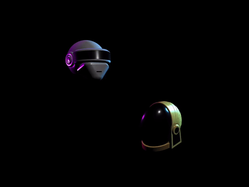 Daft Punk - 3D Animation 3d 3d art 3d model animation black bopping daft punk dancing french guy manuel heads helmets low poly low polygon rythm thomas banglater