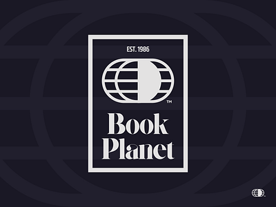 BookPlanet Logo band and land books bookshop brand branding earth globe logo logos planet planet earth retro typography unfold vintage world