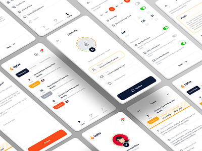 Upfire App - light 🔥 achievements app design fire goals mobile profile trend ui uidesign uiux
