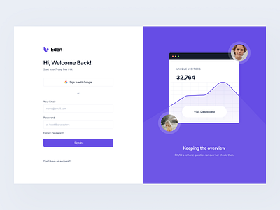 Onboarding: Sign In #Exploration clean dashboard dashboard ui desktop figma login onboarding pixel perfect register sign in sign up ui ux web