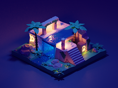 #3. Ancient Ruins 3d blender blender3d design illustration isometric isometricart render vector