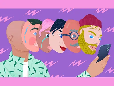 userprofiles blog branding color design digitalart drawing finland finnish girly illustration pink userprofile ux