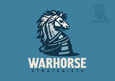 Warhorse Strategists Logo brand chess horse illustration logo strategic strategy warhorse