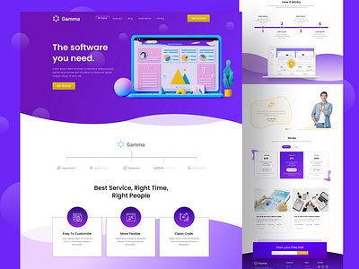 SaaS:Landing Page clean dashboard landing feature feature page features illustrations ui design landing landing page modern platform playful saas saas landing tracker ui ux web webdesign website