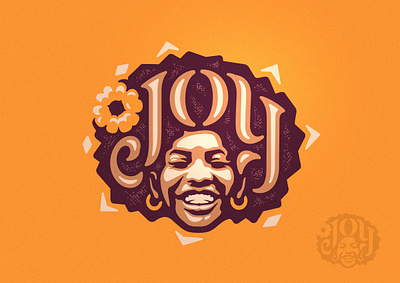 Joy Cosmetics Logo african brand branding bright care cosmetic flower hair haircare happy illustration joy logo natural organic pride shampoo skin smile stamp