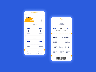 Daily UI 024 Boarding pass b2c boarding pass daily 100 challenge daily ui daily ui 024 dailyui figma flight lufthunsa mobile mobile ui sfo ticket traveling ui uidaily uidesign uiux ux uxdesign