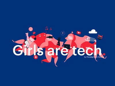 Girls Are Tech adobe illustrator branding character characterdesign creative design girls illustration illustrator team tech technology vector workshop