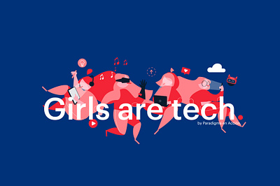 Girls Are Tech adobe illustrator branding character characterdesign creative design girls illustration illustrator team tech technology vector workshop