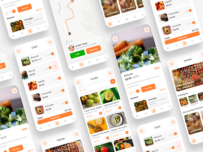 Grocery Delivery App UI app concept app design app development app ui app ui ux design ecommerce grocery app grocery delivery grocery store illustration logo ui uidesign uiux ux