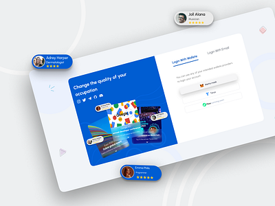 Login Page app avanod cryptocurrency design email ethereum event graphic design login login page metamask minimal nft sign up soulbound token ui ux wallete