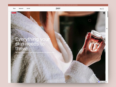 Pure Skincare beauty bodycare clean cosmetics design e commerce ecommerce figma haircare skincare typography ui uiux ux webdesign webflow website