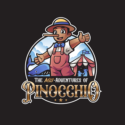 the mis adventures of pinocchio branding design flat graphic design illustration illustrator logo vector