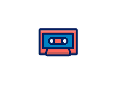 Cassette 2d cassette character design flat icon illustration line music retro ui ux vector