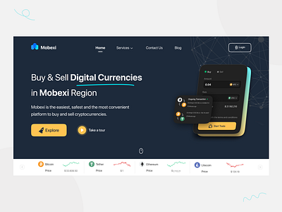 Cryptocurrency Exchange app bitcoin branding cryptocurency design digital currency ethereum exchange graphic design landing page logo ui ux web design