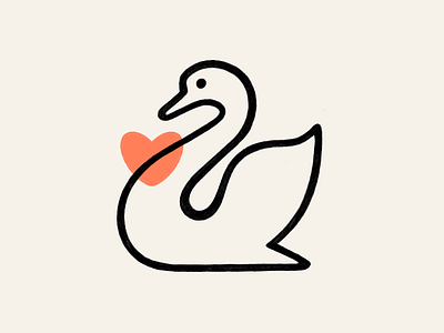 Monoline Love Swan! bird brand brand identity branding branding design heart icon illustration lineart logo logo design logodesign love mark minimal monoline swan symbol