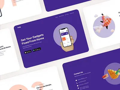 Fixify Website fireart fireartstudio fixify landing repair repairing ui ui design uiux website