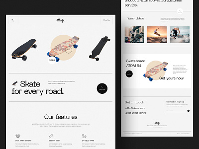 Skoty. Skateboard Landing Page 🛹 design ecommerce landingpage online product online shop single product skate skateboard skateboard landing page sports ui web website