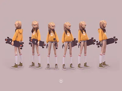 Shimuko 3d character character design girl logo shimuko shimur zbrush