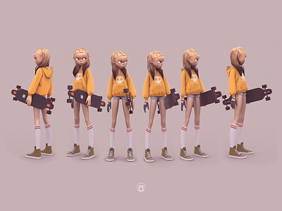 Shimuko 3d character character design girl logo shimuko shimur zbrush