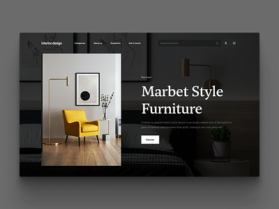 Furniture Ecommerce Store Hero Concept clean colors design ecommerce figma furniture headless landing landingpage minimal pwa shopify ui web website