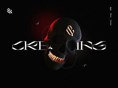 Dark Blender Experiment animation blender blender3d creative cycles dark design skull typography ui website