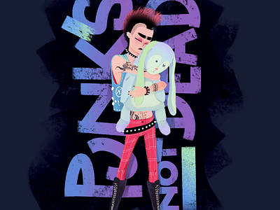 Punk's Not Dead character drawing illustration procreate punk punkrock punks rock
