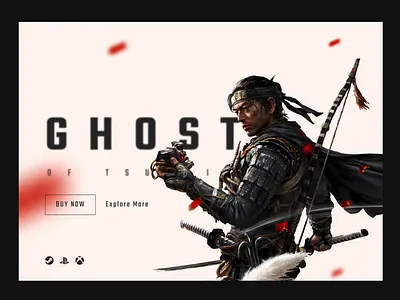 GHOST of TSUSHIMA game ghost ghost of tsushima japan landing page order samurai store ui ux video game web web app web design web page webpage website