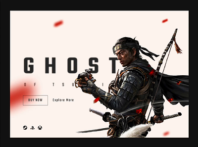 GHOST of TSUSHIMA game ghost ghost of tsushima japan landing page order samurai store ui ux video game web web app web design web page webpage website