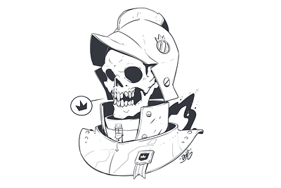 Undead Soldier art drawing ink manga skeleton sketch skull soldier tattoo イラスト イラストレーター