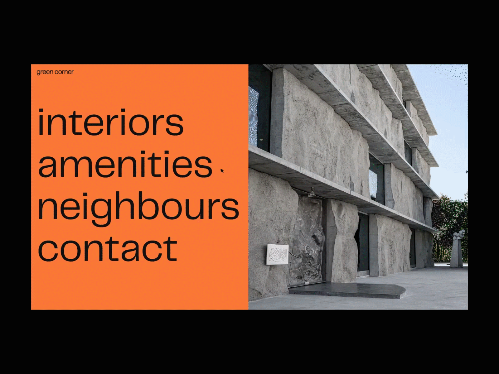 green corner minimalistic motion ui web design