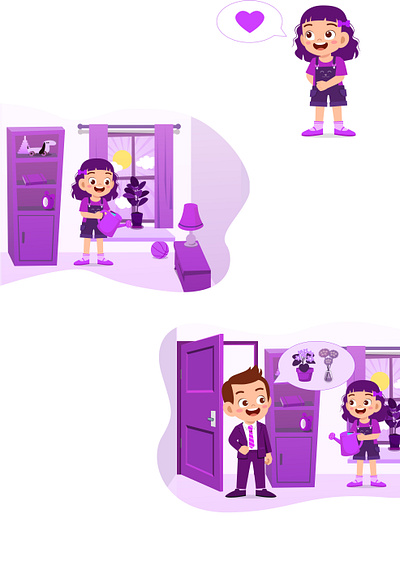 The girl who loves purple adobe illustrator design illustration painting vector