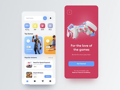 Gaming App app app design design figma game game design mobile ui uidesign ux