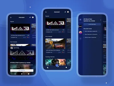 Online Events App UI Design android app design app design app ui design event app ios app design mobile app design mobile app ui design mobile design ui design uidesign uiux