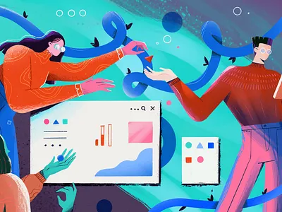 Workspace 2d art characterdesign flat illustration procreate web illustration