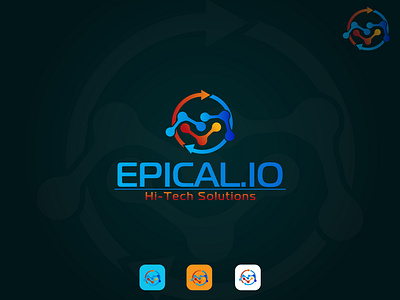 Epical.Io - Hi-Tech Solutions Logo Design abstract logo branding combination mark logo creative design digital logo graphic design logo logodesign modern logo tech logo technology logo vector