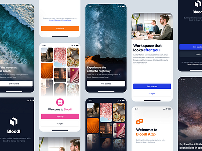 Welcome Screen Explorations - Bloodl app app design application design dribbble figma get started getting started landing login login screen signup signup page splash ui uidesign userinterface welcome welcome page welcome screen