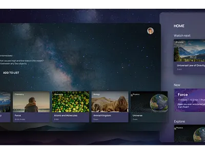 Smart TV Concept - Binge & Learn edtech education smarttv ui uidesign visual design