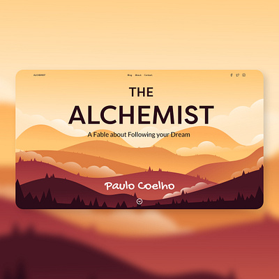 The Alchemist - Landing page UI UX adobe xd adobexd app branding daily ui dailyuichallenge illustration minimal ui uiux