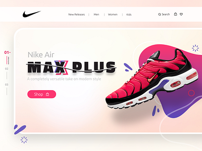 Nike Air Banner adidas banner colorful ecommerce ecommerce shop hero banner hero image nike nike air max nike shoes pink shoes shop shopping sport ui uidesign web website