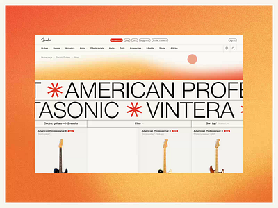 Fender Website — UX/UI Concept. Catalog & Product page animation app branding design graphic design minimal ui ux web website