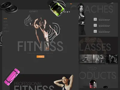 Gym studio landing page branding design fitness gym landing page landing page concept landing page design landing page ui landing pages online shop product