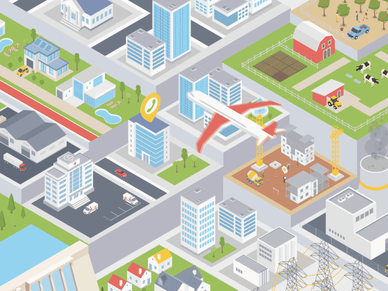 Isometric City 3d city animation architecture buildings city explainer illustration isometric isometric art isometric world isometry outside video explainer