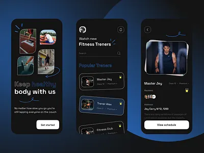 Fitness App Design activity clean dark mode fintess healthy interface ios mobile app mobile design product product design schedule sport tracker trainer training ui ui design ux workouts