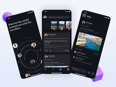 Traveller's Community Screens app design colors community daily ui dailyui design design app social social app social media travel travel agency travel app travel community travel company traveller travellers travelling ui ux ux